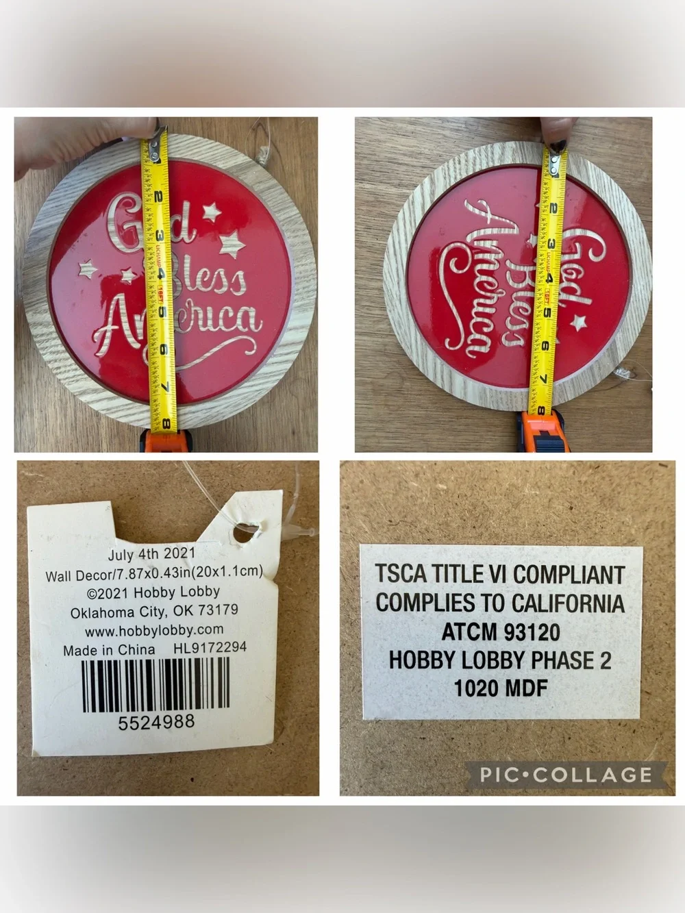 Hobby Lobby Red and Natural Wood 